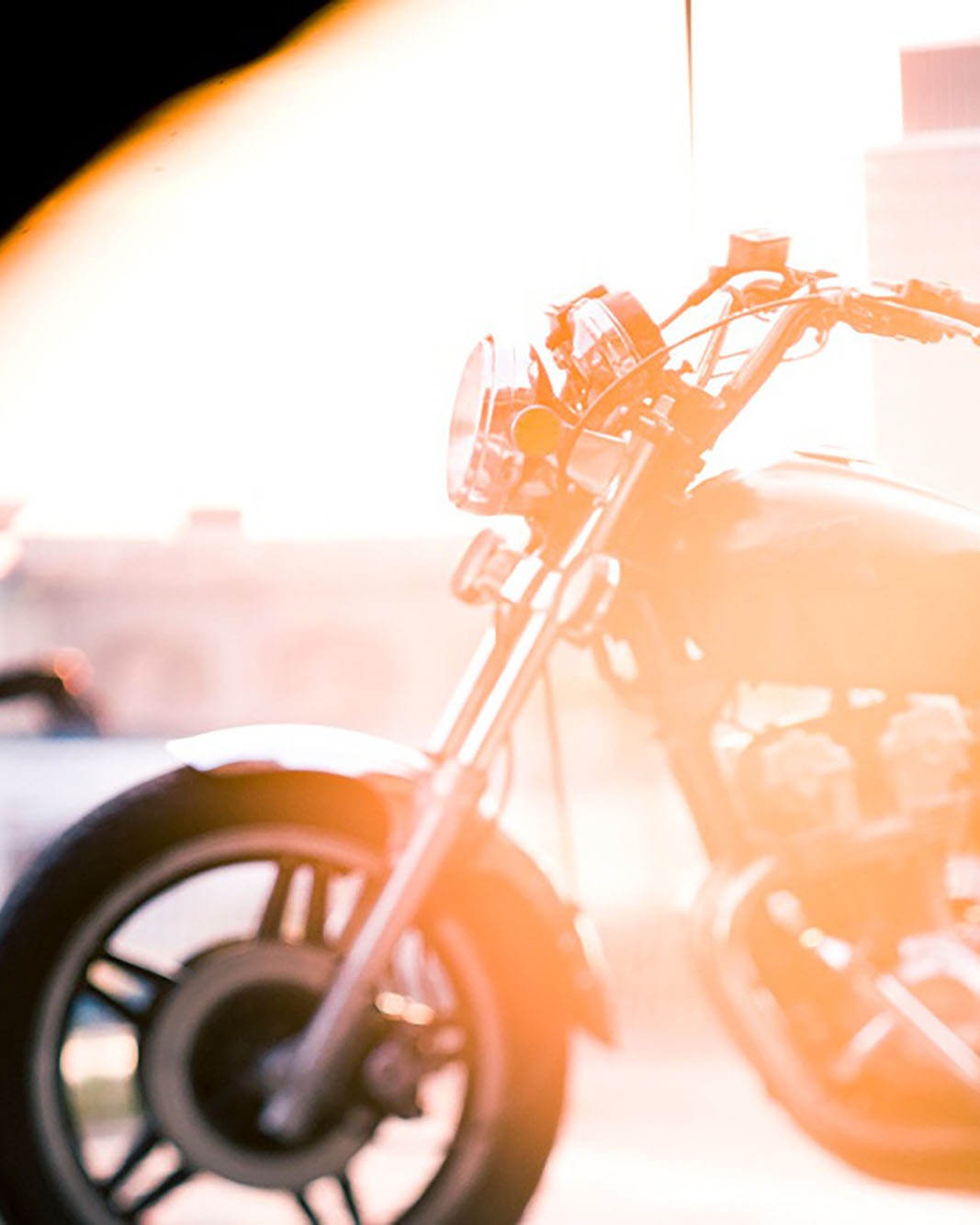 Portrait of a motorcycle.