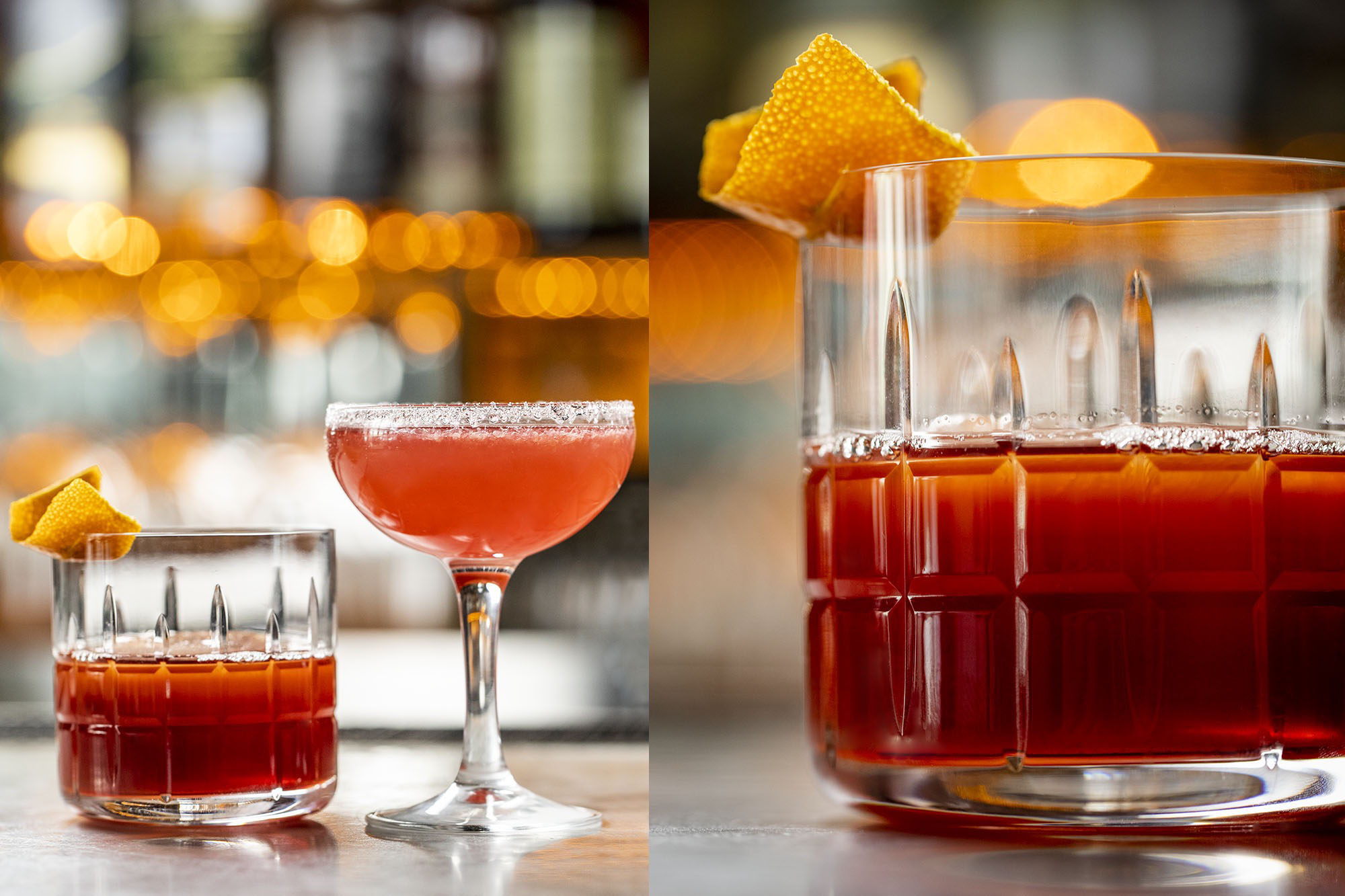Creative cocktails at the restaurant Antica Pesa in Brooklyn.