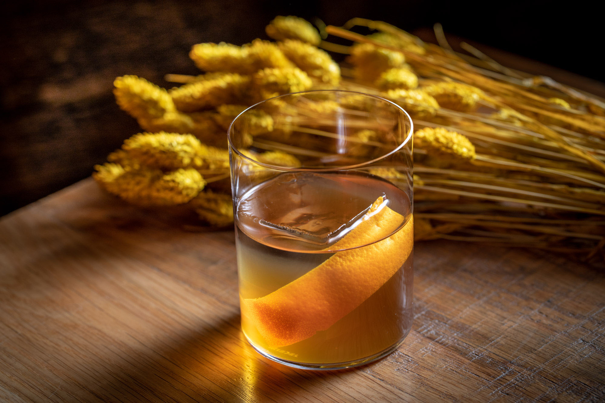 A cocktail color story in orange