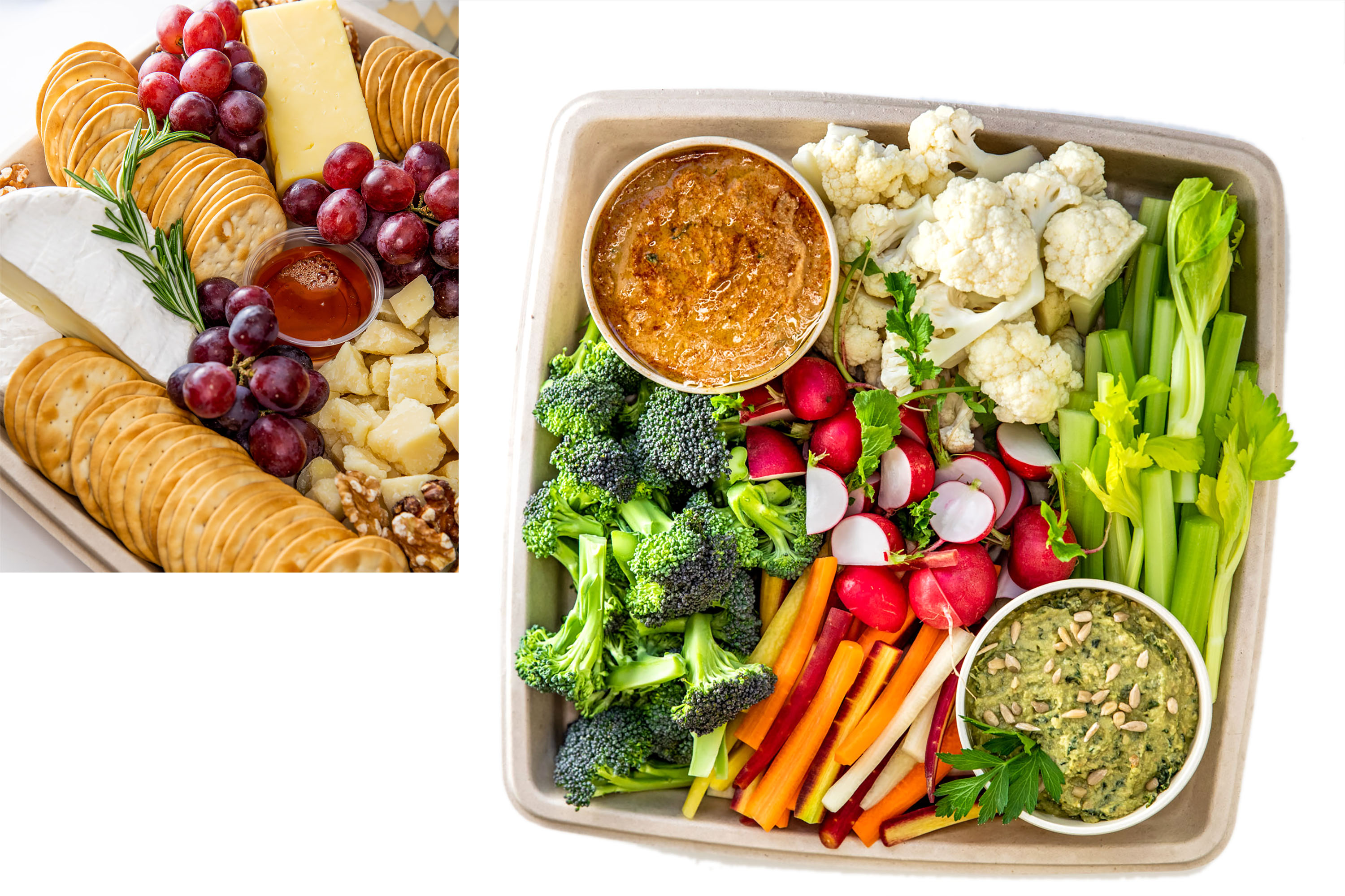 A spread of catering food.