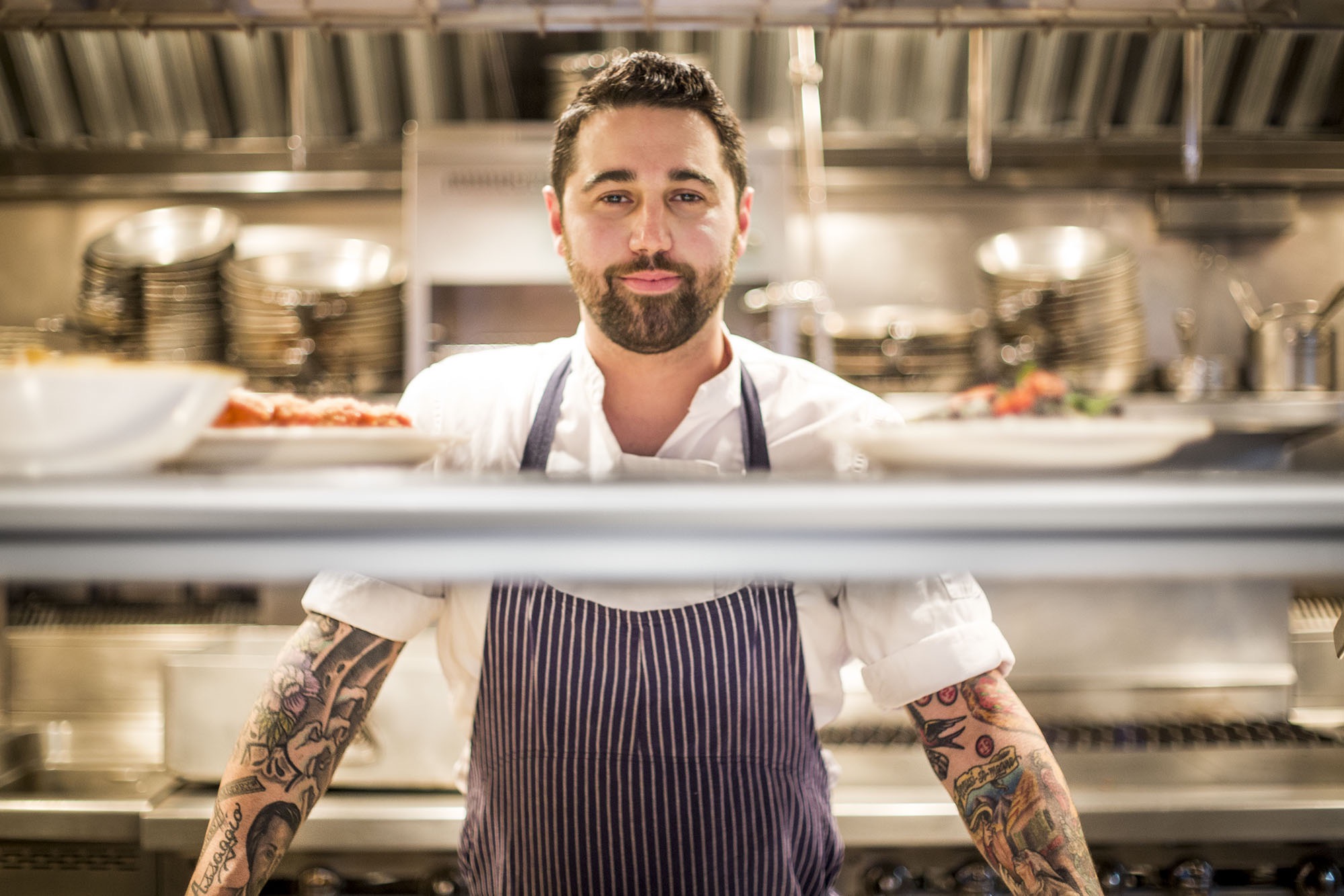Chef Sal Lamboglia in the kitchen at Bar Primi.