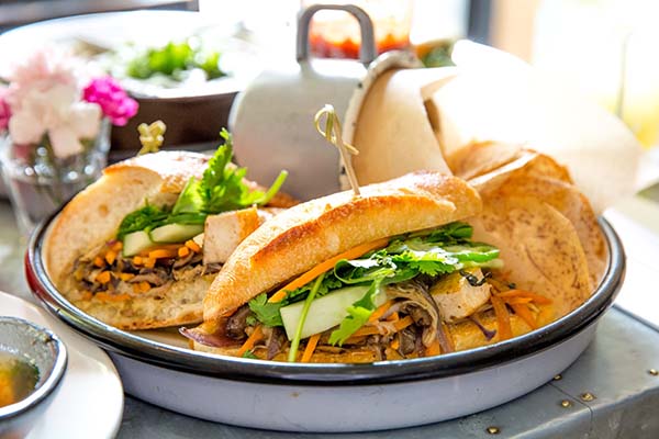 Bahn mi sandwich photographed in SoHo