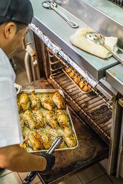 Chicken roasting in the oven