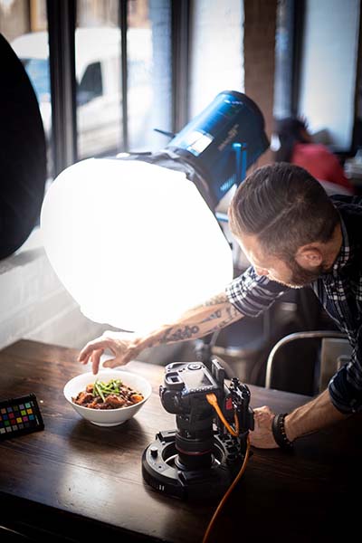 Food styling for a BBQ photoshoot