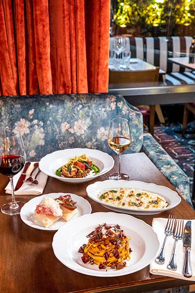 Italian food spread