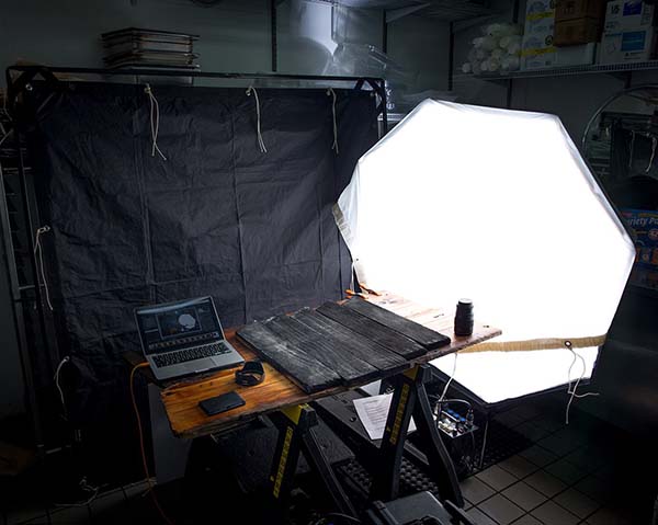 Moody photoshoot in a kitchen