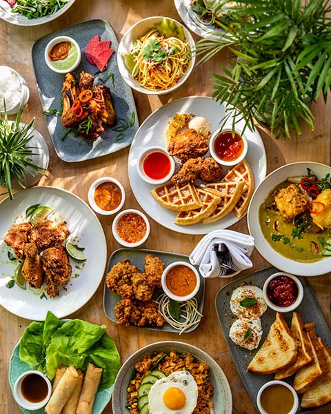 A sunday brunch spread in Brooklyn