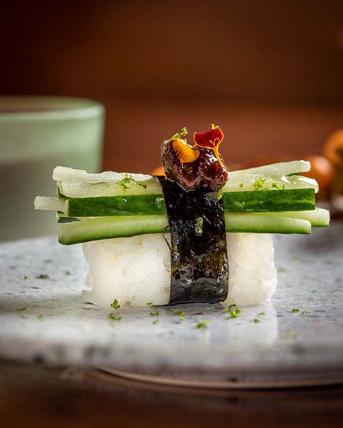 Hand rolled sushi